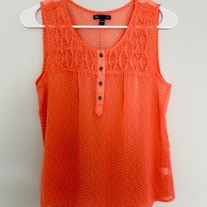 GAP Coral Slightly Sheer Flowy Tank Small